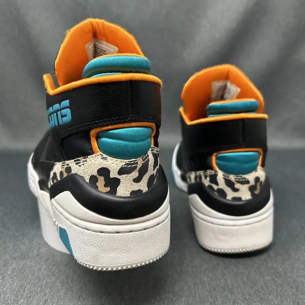 VTG Leather Converse Sneaker Youth US 4.5 Animal Black Teal Orange CONS ERX-260